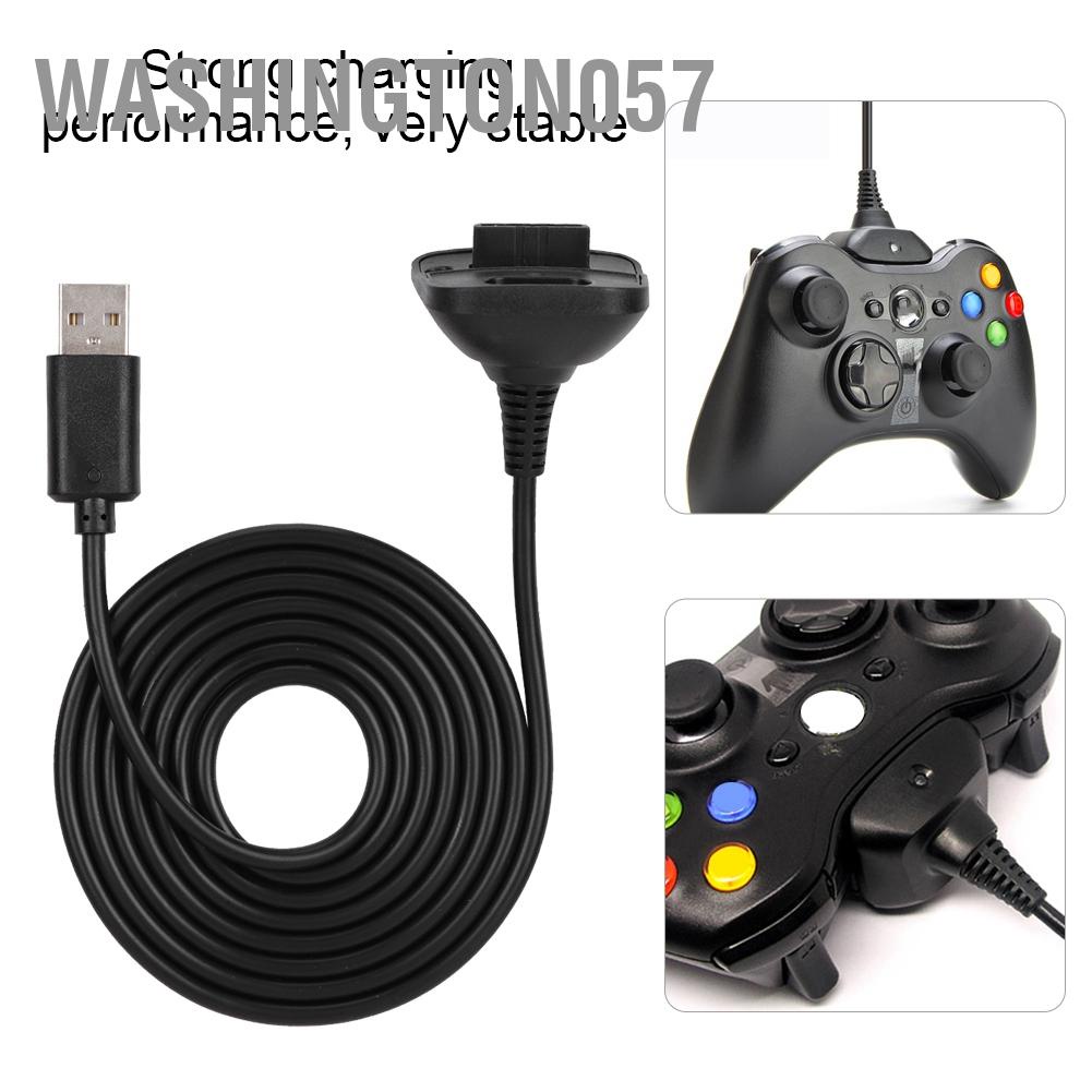 Washington057 Cáp Sạc 2 Trong 1 1.5m Chất Lượng Cao Cho Bộ Điều Khiển Microsoft XBOX 360 Nhanh