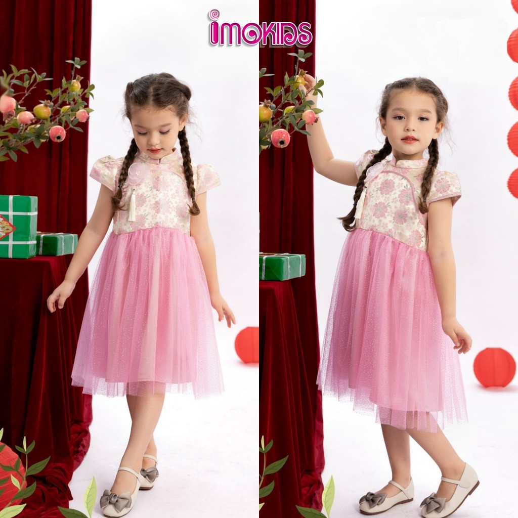 Sườn xám bé gái Oli River, June With Love 10-30kg đầm sườn xám cho bé gái mặc tết