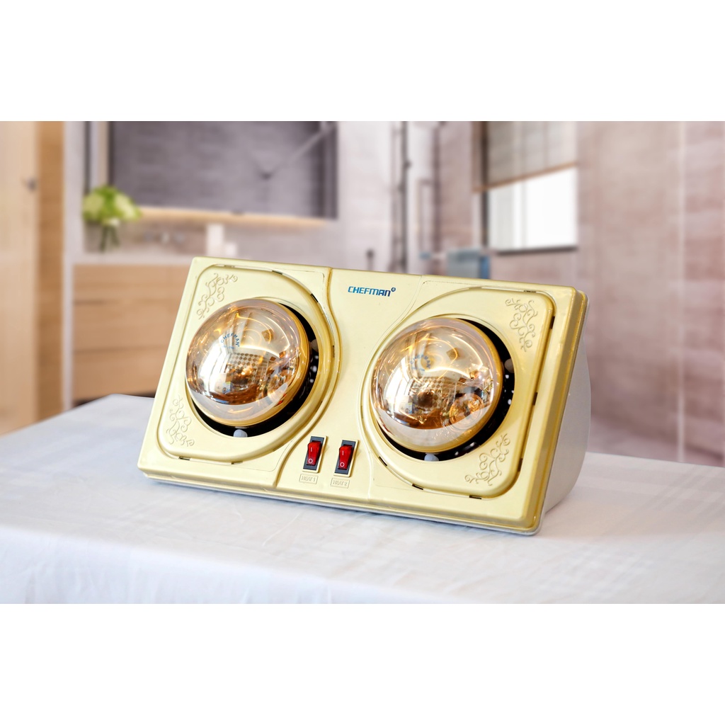 Đèn Sưởi Nhà Tắm 2 Bóng Hàng Chính Hãng HERA Bảo Hành Thân 60 Tháng, Tiết Kiệm Điện Năng, An Toàn Cho Người Sử D