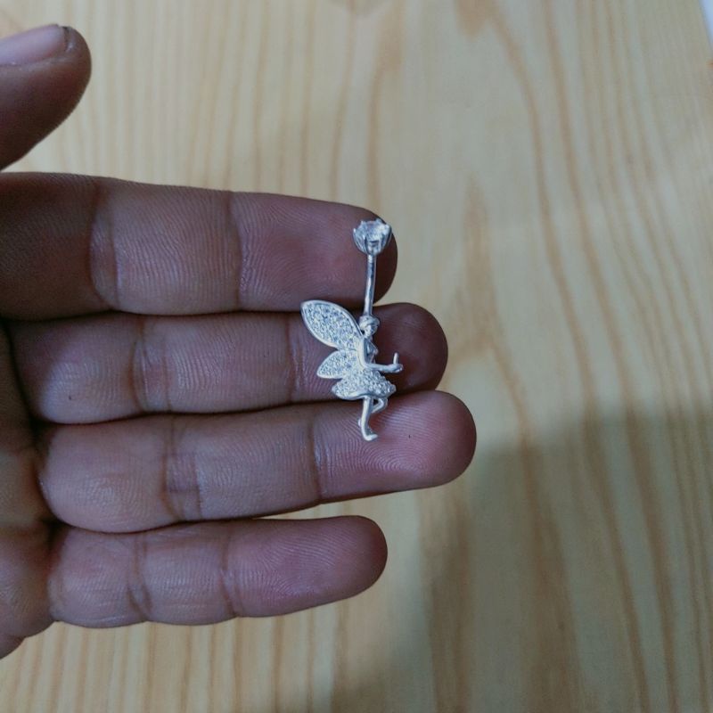 Khuyên rốn bạc chuẩn hoạ tiết Nàng Tiên