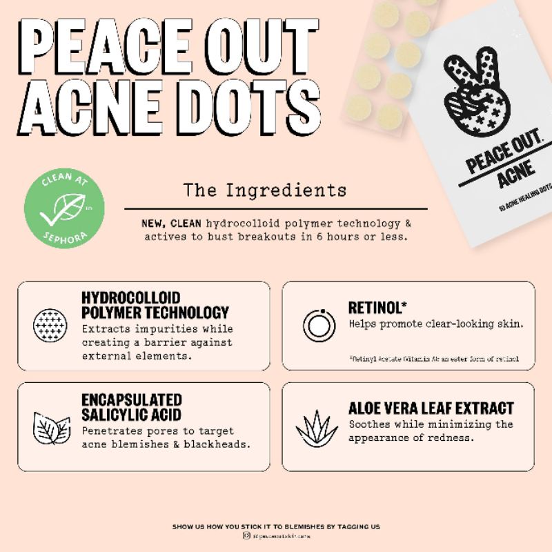 Miếng dán mụn Peace Out Salicylic Acid Acne Healing Dots