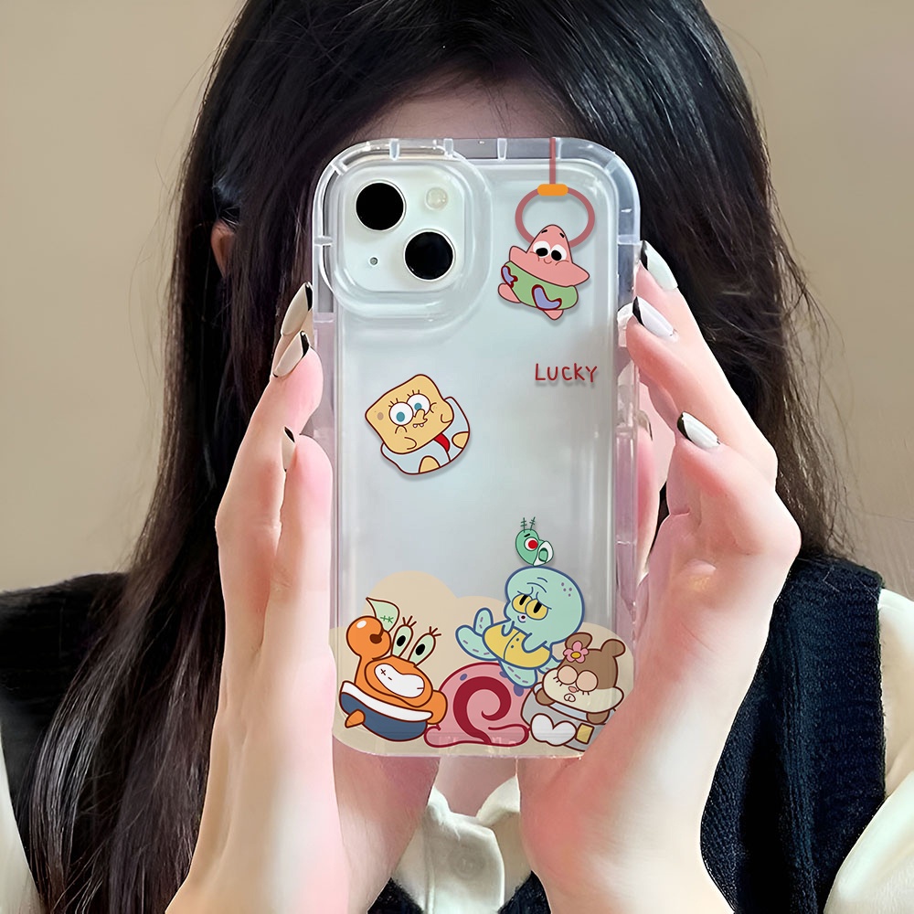 Ốp Điện Thoại Trong Suốt Hình SpongeBob Patrick Star Cho iphone 14promax 11 13 12 7Plus X XS Max