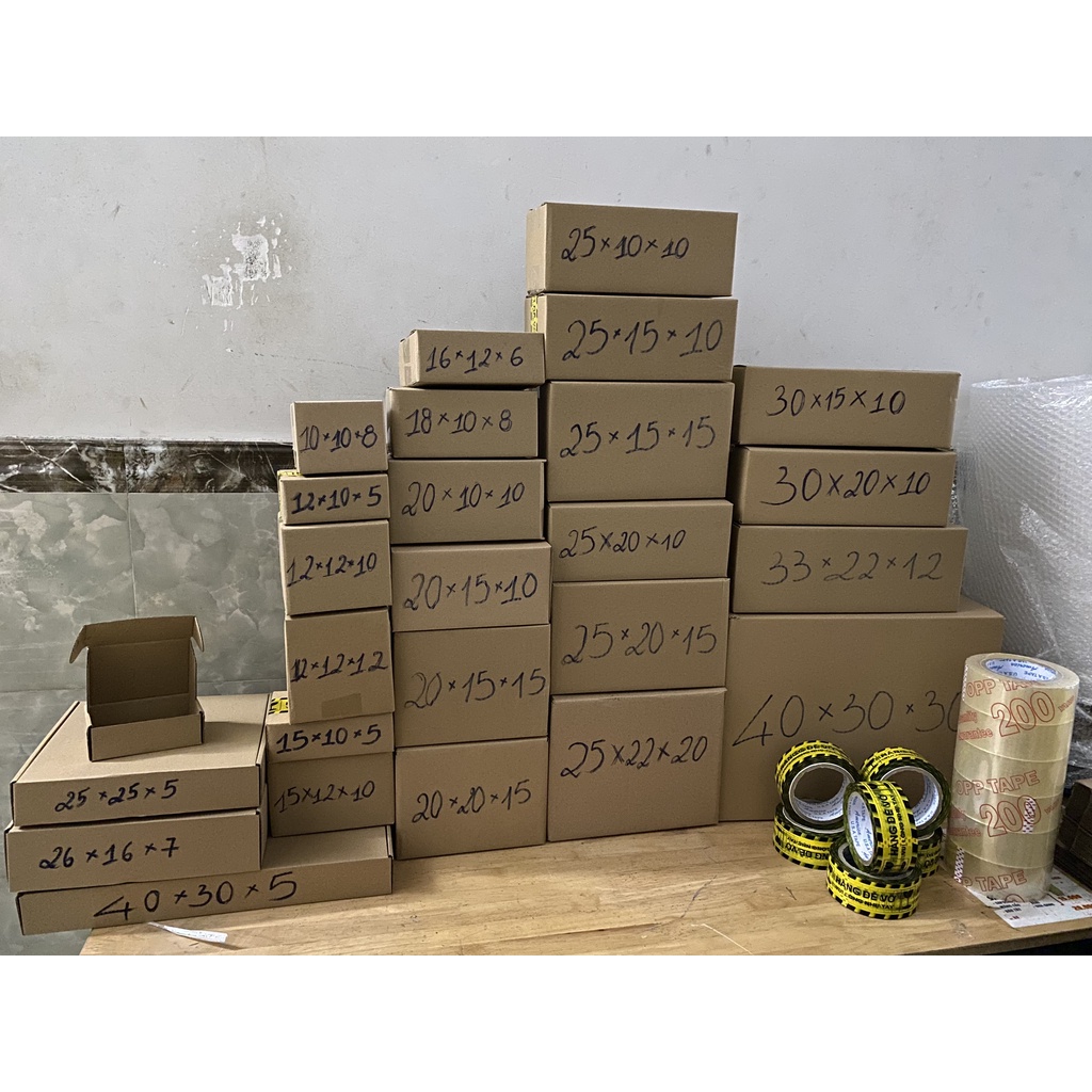 Combo 10 hộp Thùng Carton Giá Rẻ Size 10x6x6cm ShipCOD Giá Rẻ  3 Lớp Đựng Mỹ Phẩm, son, Đồ Dùng Size Nhỏ