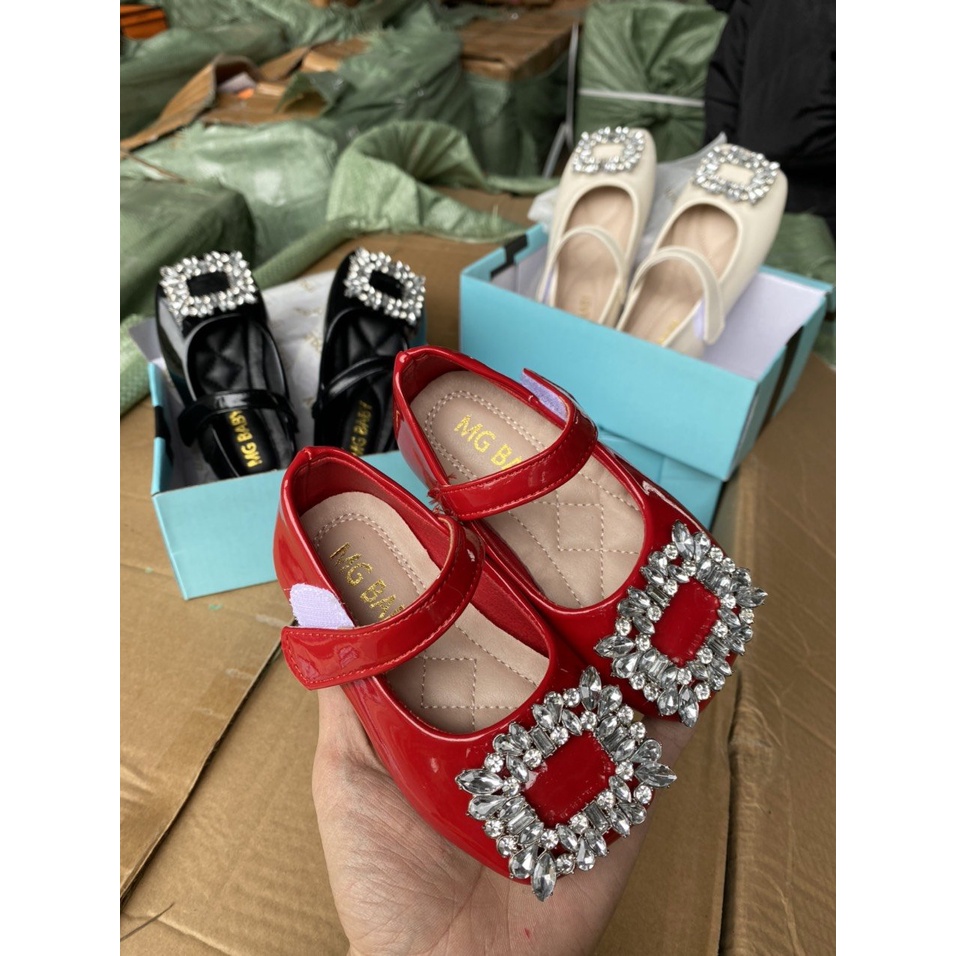 Giầy bệt - giầy búp bê đính đá cho bé gái mac 986