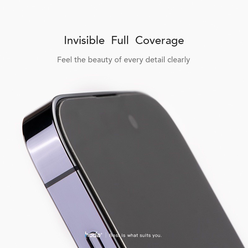 Kính cường lực full màn HODA CORNING cho Smart IPhone 15 ProMax,14 Promax ,14 Pro,13 Promax /12 Promax kèm khung trợ dán