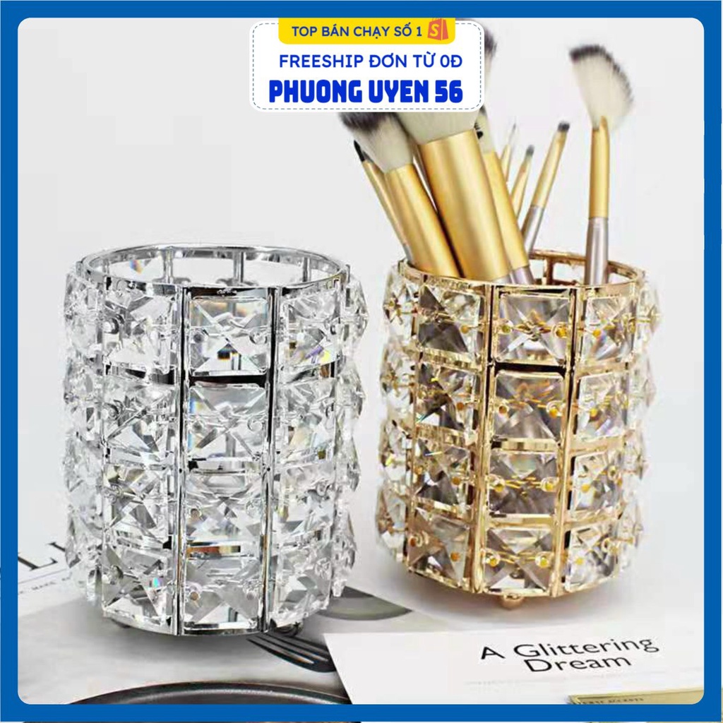 PVN24886 Cốc Pha Lê Sang Chảnh Đựng Cọ Trang Điểm, Vật Dụng Cá Nhân t2 .
