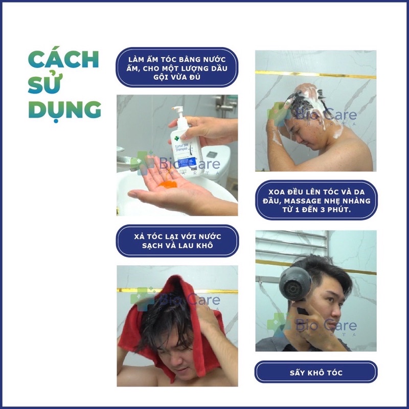Chính hãng Bio Care Pharma Santal 300 Sampoo 200ml - Dầu gội dược liệu giảm gàu, nấm ngứa