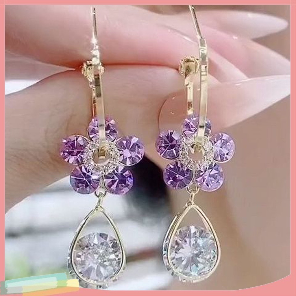 Đôi Khuyên Tai HìNh Hoa HướNg Dương ĐíNh Kim Cương Giả ThờI Trang Cho Nữ S925