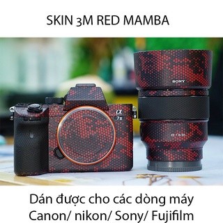  Miếng Dán Máy Ảnh Skin 3M - Red Mamba - Cho máy ảnh Sony Alpha và Ống kính LUXSKEEN 