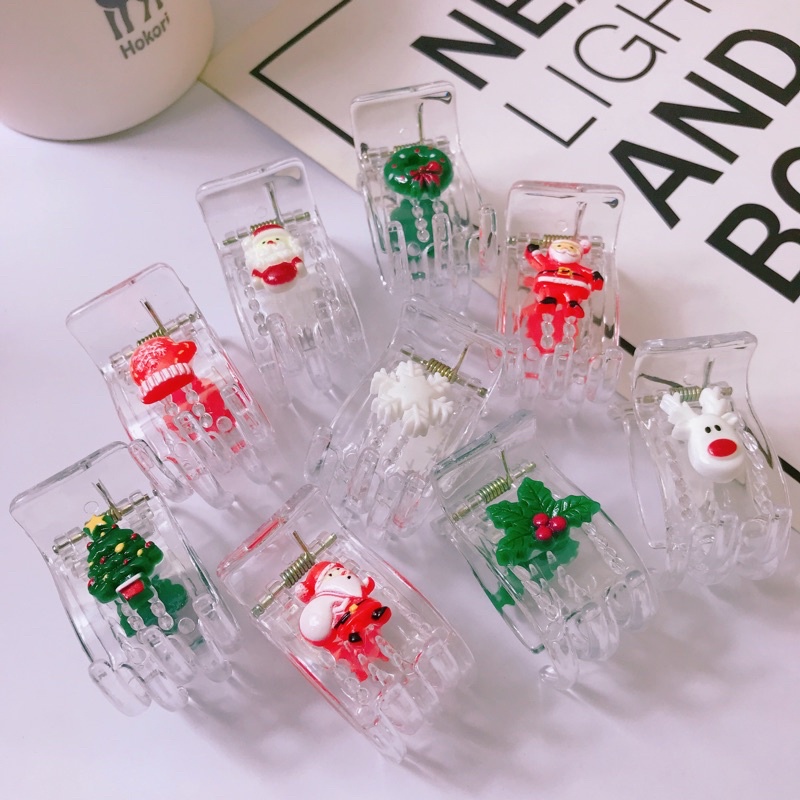 Sỉ vỉ 12 kẹp càng cua gấu dâu LOTSO siêu hot, kẹp Noel