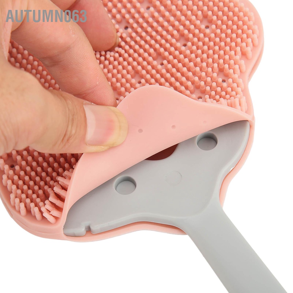 Bàn Chải Tắm Bằng Silicon Tay Cầm Dài Mềm Mại Thoải Mái Tiện Dụng