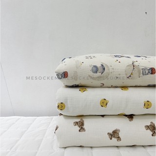 Combo chăn gối muslin organic mềm mịn cho bé