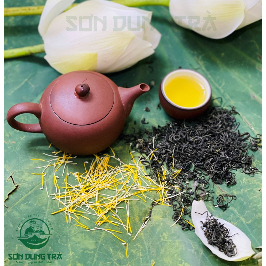 Trà Hoa Sen, Trà Đinh Ướp Bông Sen Sấy Thăng Hoa Chè Thái Nguyên Cao Cấp