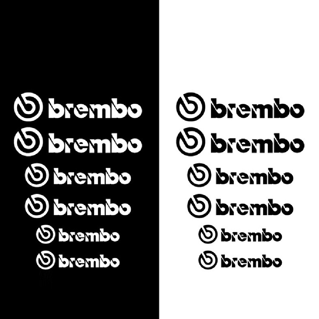 Set 6 Miếng Dán Đề Can In Chữ Phản Quang Cho Kẹp Phanh Xe Hơi Brembo