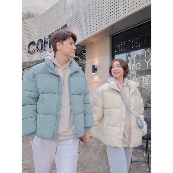 ÁO KHOÁC PHAO BÉO NAM NỮ MŨ LÔNG THÁO RỜI MẶC NHIỀU KIỂU