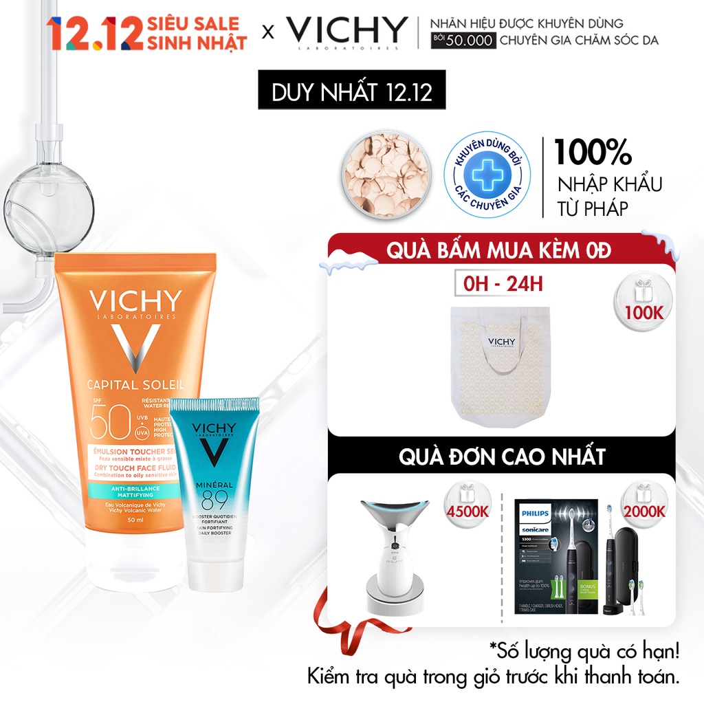 Bộ sản phẩm chống nắng & căng mượt da VICHY Capital Soleil Dry Touch