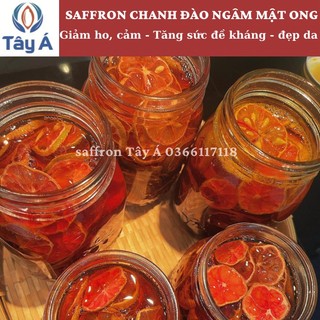 Saffron chanh đào ngâm mật ong đường phèn handmade - saffron tây á bahraman super negin - có sẵn