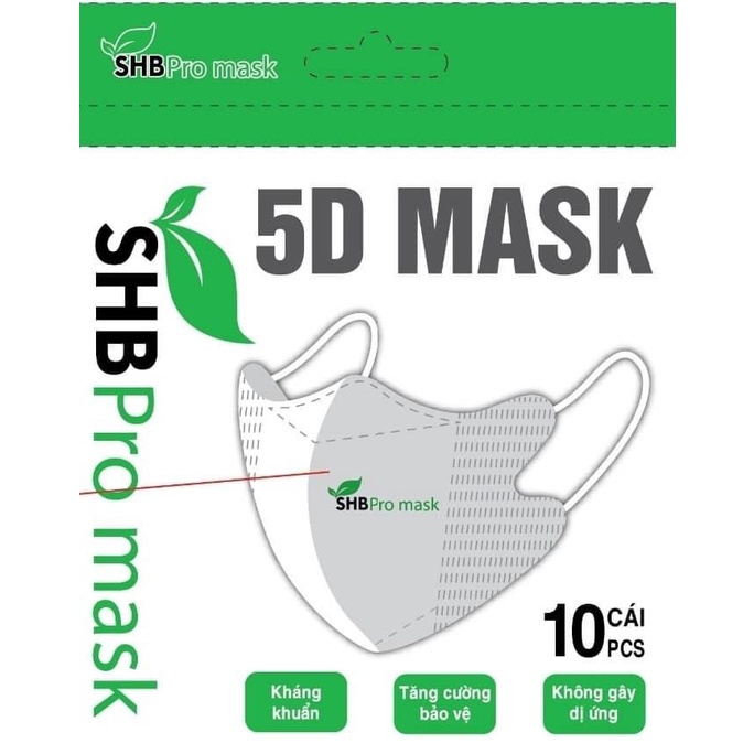 Khẩu trang 5D SHB PRO MASK (túi 10 cái)