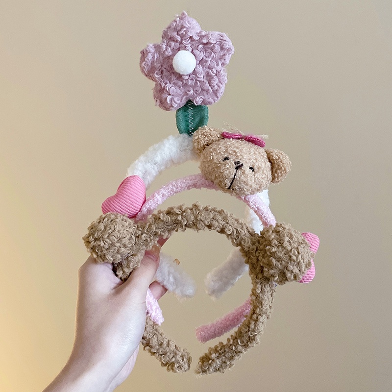 Băng đô cài tóc rửa mặt Vải Bông Họa Tiết Hoạt Hình Vui Nhộn Đáng Yêu Dành Cho Nữ