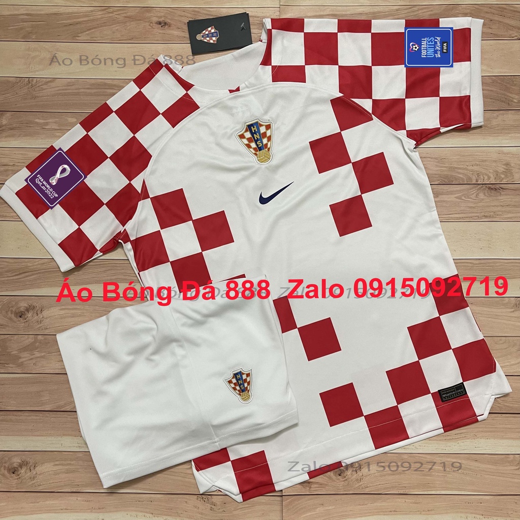 Áo Bóng Đá Đội Tuyển Croatia WC 2022 - Chuẩn Mẫu Thi Đấu - Vải Polyester Gai Thái