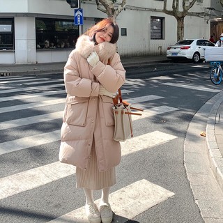 Áo phao nữ cổ lông dáng dài áo khoác phao nữ form rộng bigsize áo phao hàn quốc áo khoác mùa đông nữ chali ap038