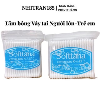 Tăm bông vệ sinh tai mũi softtana 100 cái