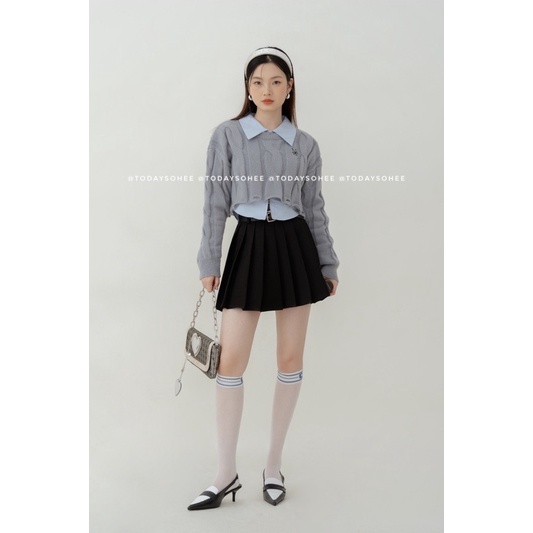 Croptop len thêu logo