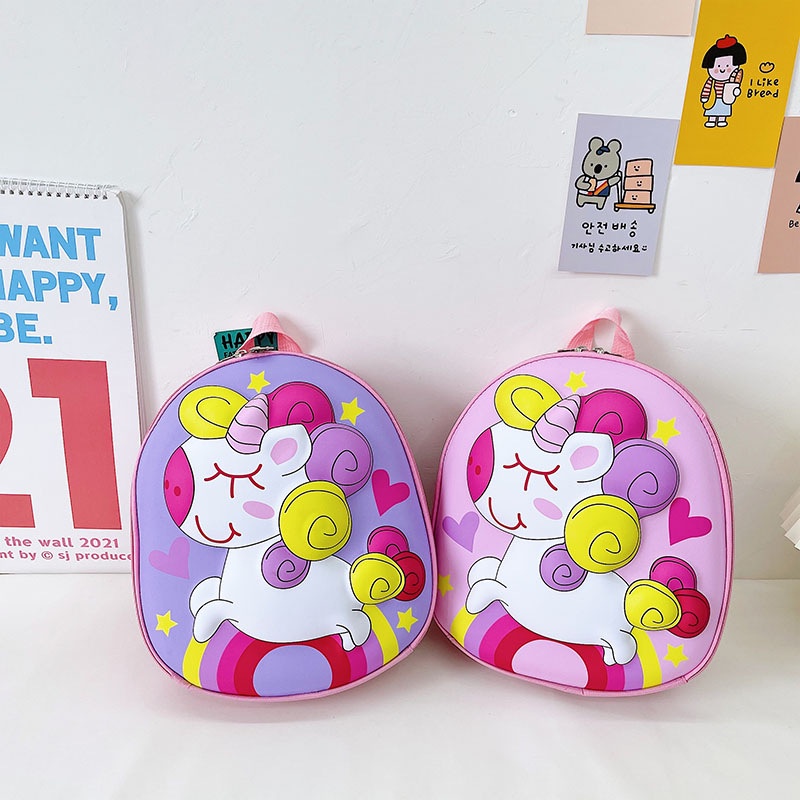 Ba Lô Đi Học Vỏ Trứng Hoạt Hình Ba Chiều Mới Cho Trẻ Mẫu Giáo Lớp Học Vừa Nhỏ Scho