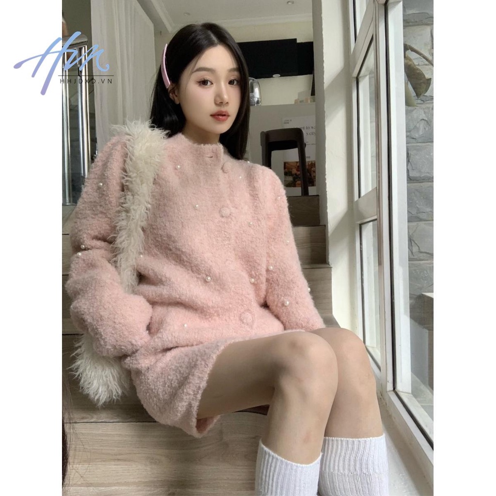 Bộ Áo Khoác Cardigan Dệt Kim Cao Cấp Mềm Mại + Chân Váy Ôm Hông Thời Trang Thu Đông Hàn Quốc 2022 Cho Nữ