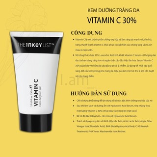 (BILL CANADA) Kem dưỡng trắng da Vitamin C 30% -The INKEY List-