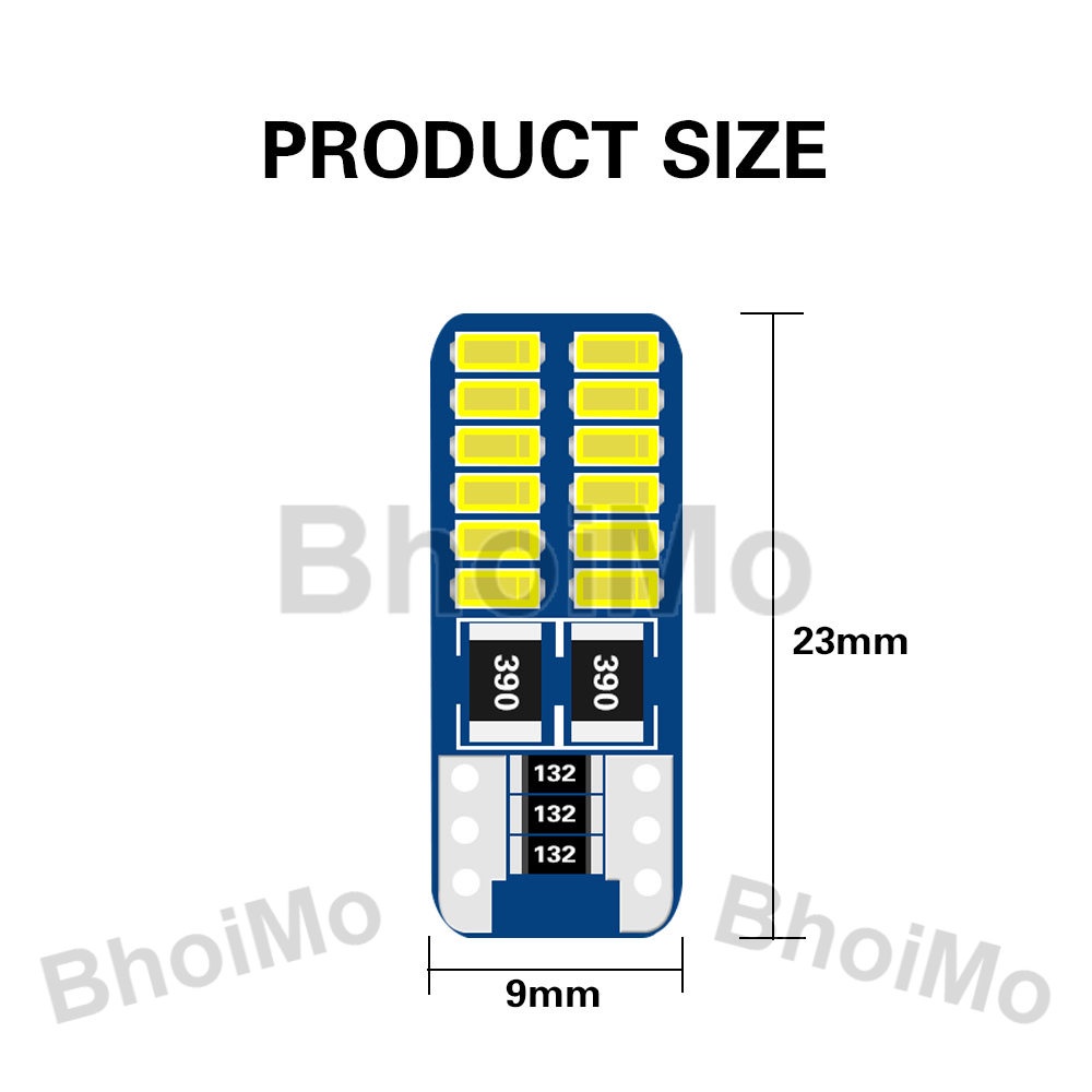 Đèn led siêu sáng T10 W5W 24smd 3014 chất lượng cao cho xe máy/xe hơi