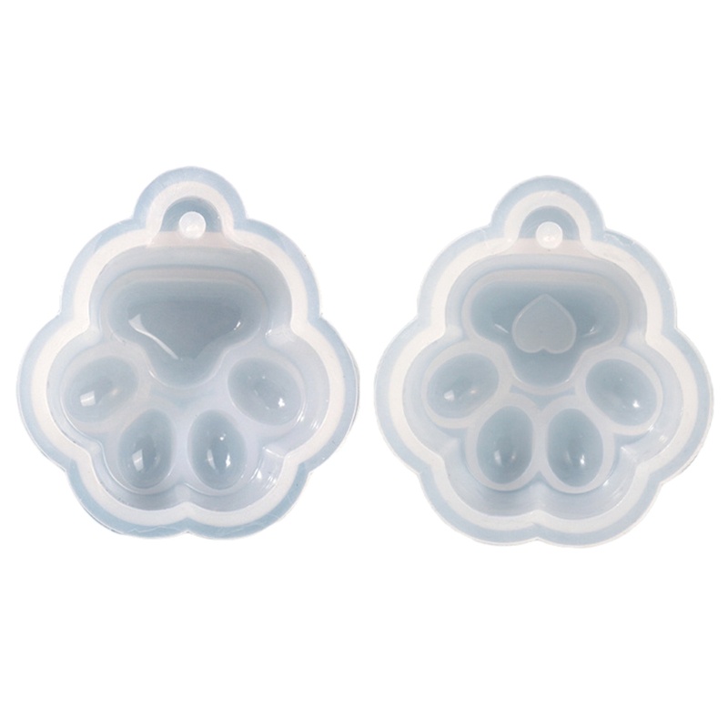 Khuôn Silicone Làm Móc Khóa Hình Dấu Chân Mèo DIY
