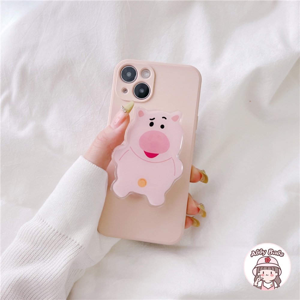 Ốp Điện Thoại TPU Mềm Chống Mồ Hôi Có Giá Đỡ Hình Heo Hồng Cho IPhone 14 Pro Max 11 7Plus 13 12 11 Pro Max X XS