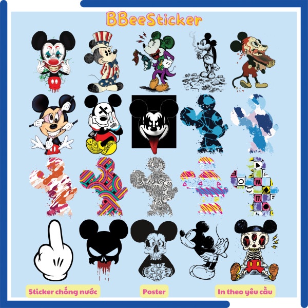 Set 20 hình dán sticker Chuột Mickey nhưng không phải Mickey..