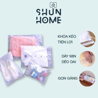Túi zip đựng quần áo, túi đựng đồ lụa mờ có khóa kéo shunhome lt-tz