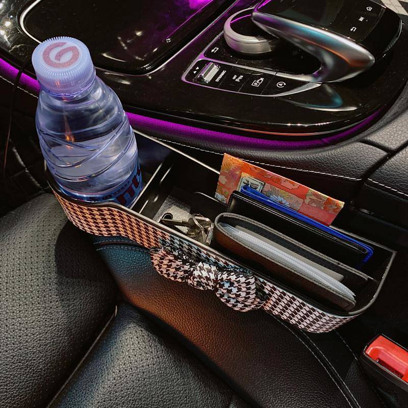 Túi đựng đồ lấp khoảng trống ghế xe ô tô họa tiết Houndstooth chất lượng cao