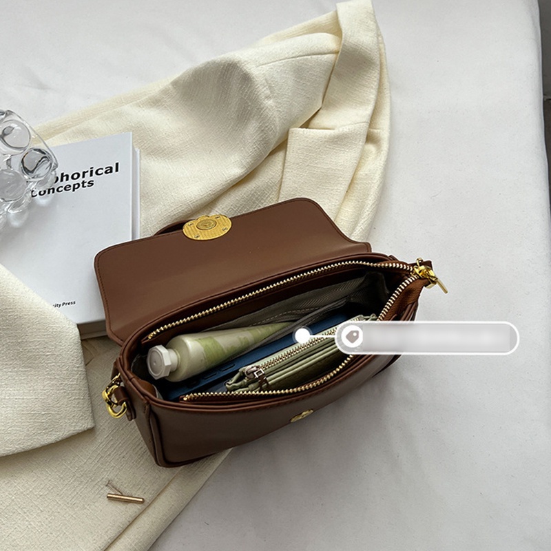 Túi Đeo Chéo Hình Vuông Nhỏ Màu Đen Thiết Kế Đơn Giản Thời Trang Cao Cấp Cho Nữ