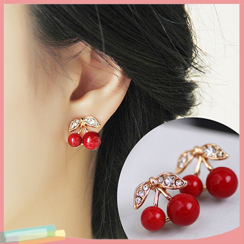 Hoa Tai Kiểu Dáng Quả Cherry Thời Trang Phong Cách Cho Nữ