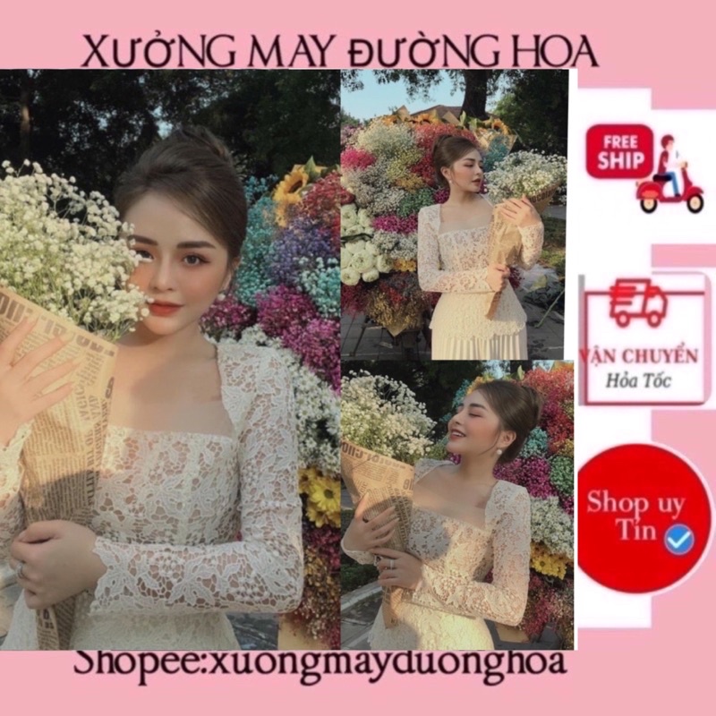 Áo ren be tiểu thư phối lưới điệu đà (kèm video ảnh thật shop chụp)
