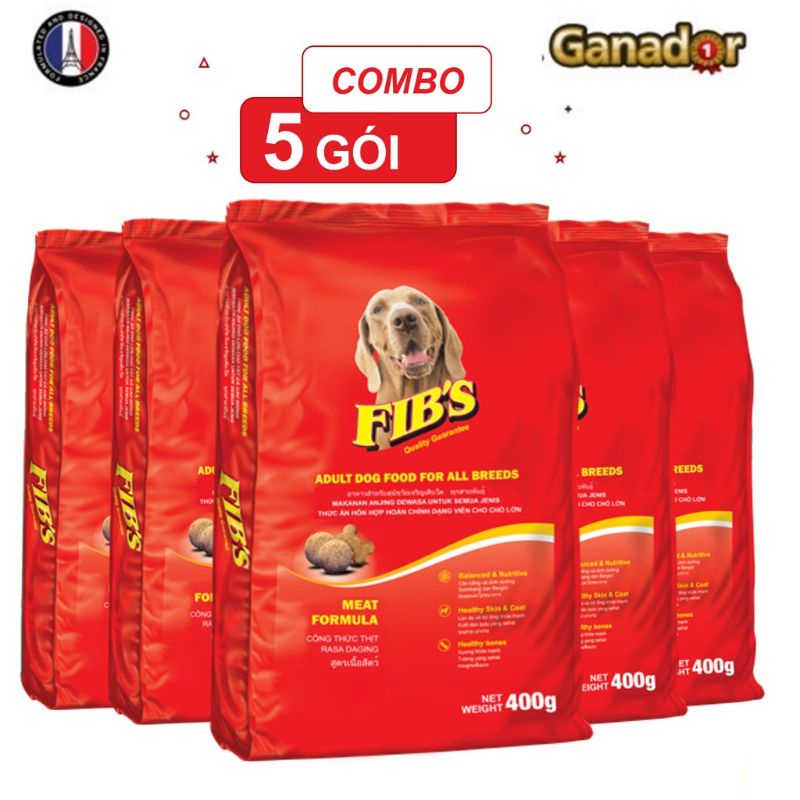 5 gói Fib's 400g - Thức ăn hạt cho chó giá rẻ