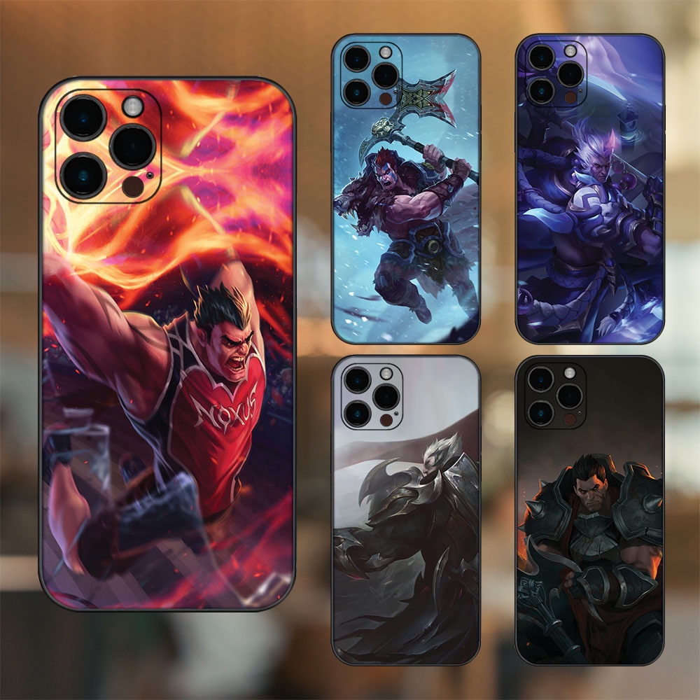 Ốp lưng iPhone 12 Pro Max dẻo đen cạnh vuông in hình Darius Liên Minh Huyền Thoại