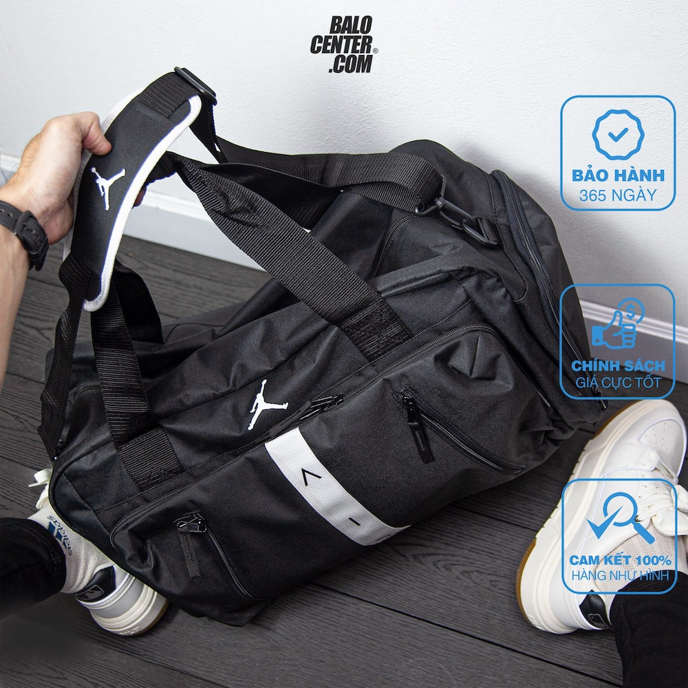 Túi Trống Thể Thao Du Lịch Tập Gym Đá Bóng, Có Ngăn Đựng Giày Đồ Tập Chống Thấm Nike Jordan Air-Train Duffel 9B0515-023