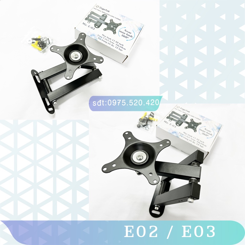 E02 - Giá treo màn hình máy tính Xoay đa năng  - Xoay trái/phải 180 độ - [Màn hình 17 -32 inch] [Rẻ hơn NB – P4] CP102
