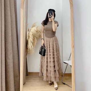 Chân váy xếp ly tầng - Hàng QC