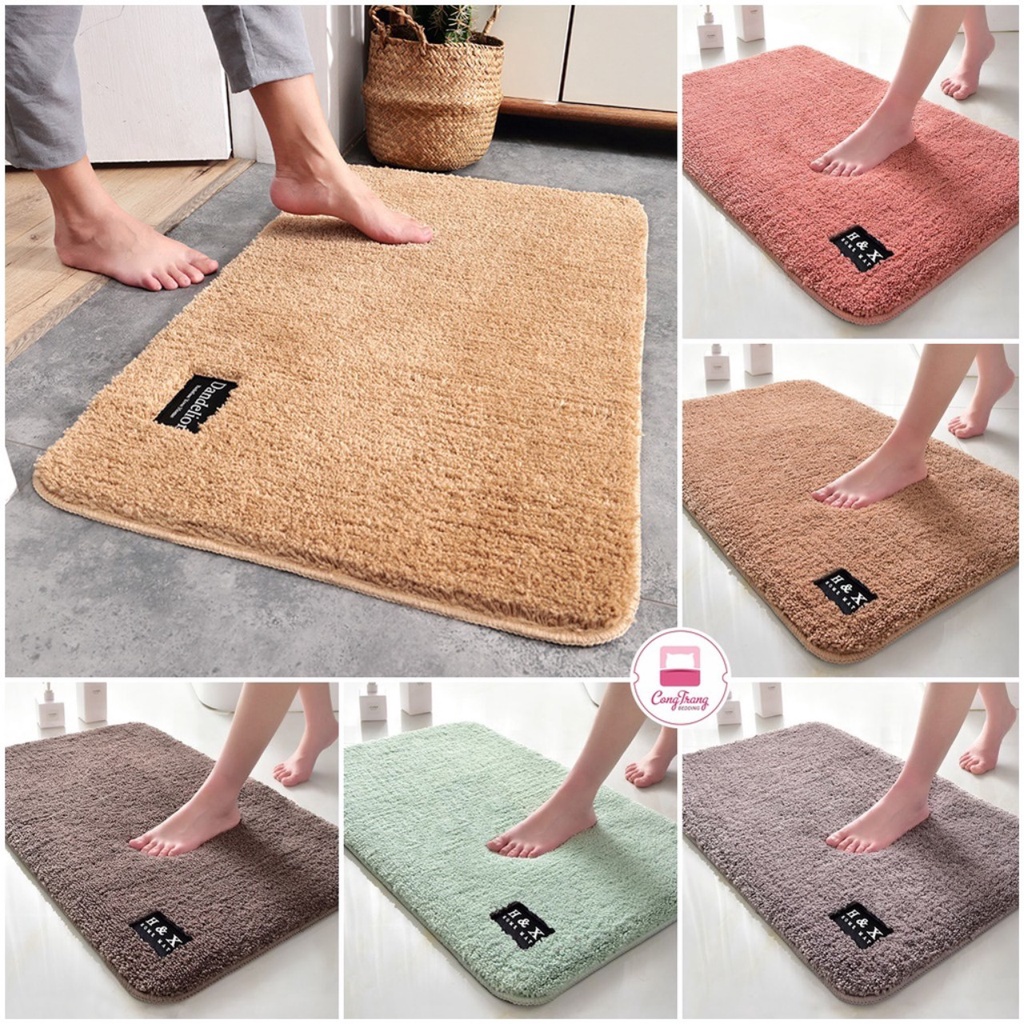 Thảm Lau Chùi Chân ,Thảm Trải Sàn Cao Cấp Mền Mịn Sang Trọng Thấm Hút Nước Tốt Kích Thước 40*60