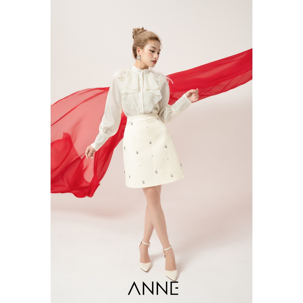 Áo sơ mi vai bồng đính đá sang trọng dự tiệc - ANNE Design - AN-AK007