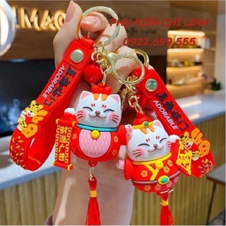 Móc khoá mèo thần tài may mắn