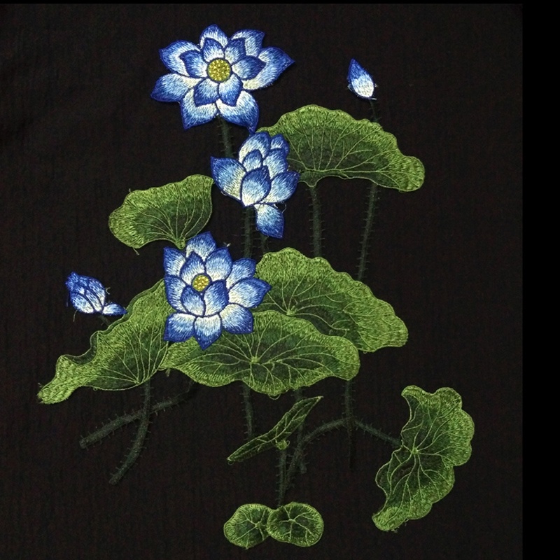 Miếng vá quần áo thiết kế hoa sen kích thước 36x31cm thời trang