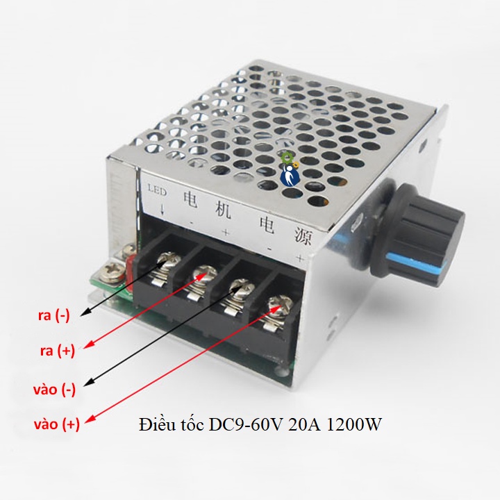 Điều tốc DC9-60V 0-20A 1200W chỉnh tốc độ motor từ 9V-60V