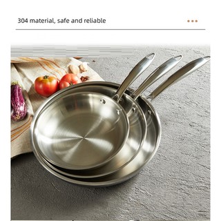 Chảo 3 lớp inox 304 cao cấp trơn Maku - Lunkai quan trọng bền đẹp an toàn